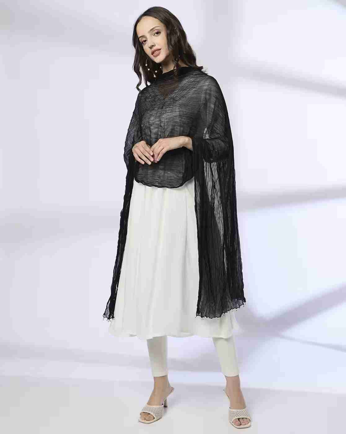 Crushed Dupatta with Beaded Hems