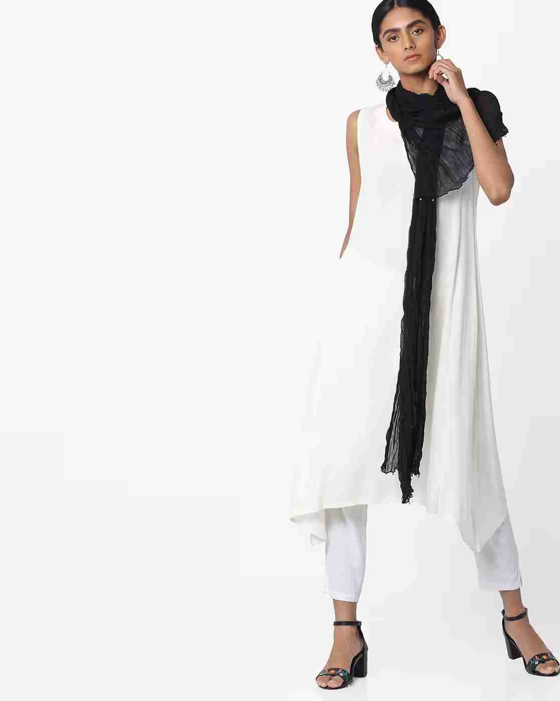 Crushed Dupatta with Beaded Hems