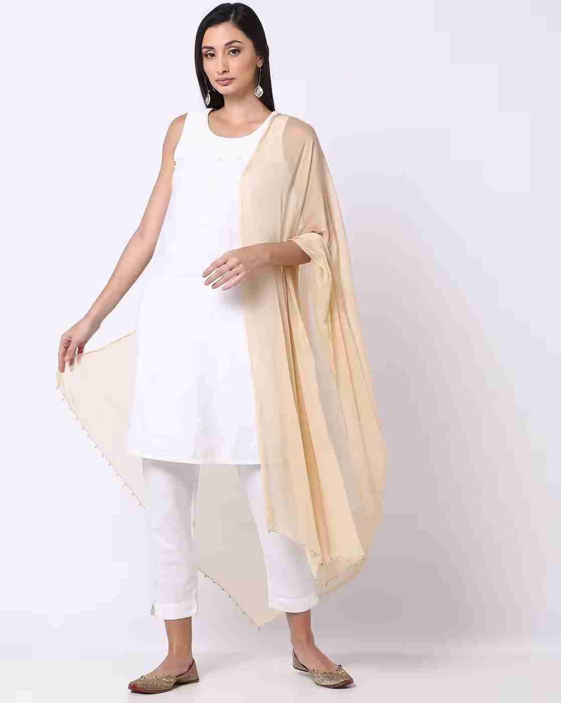 Crushed Dupatta with Beaded Hems