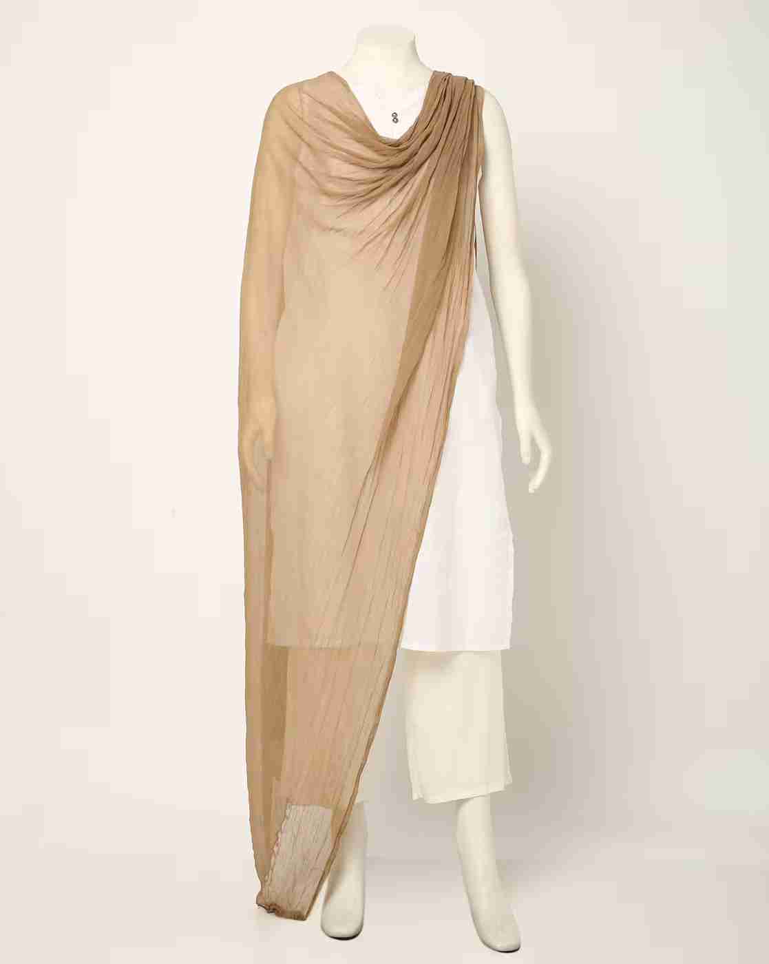 Crushed Dupatta with Beaded Hems