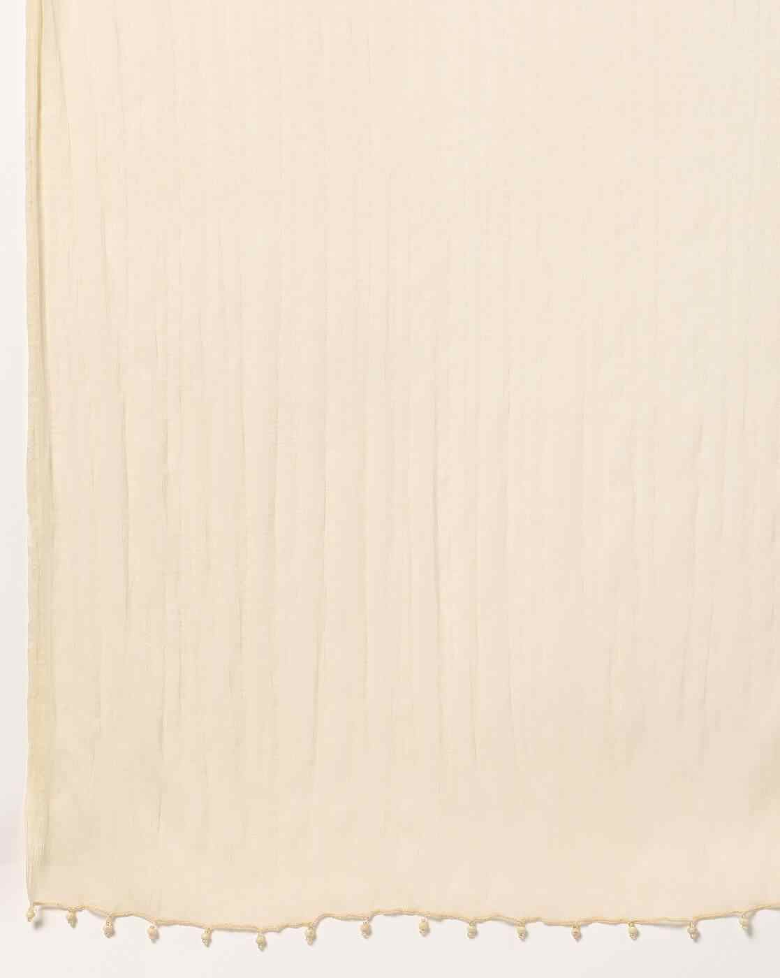 AVAASA MIX N' MATCH | Crushed Dupatta with Beaded Hems|1