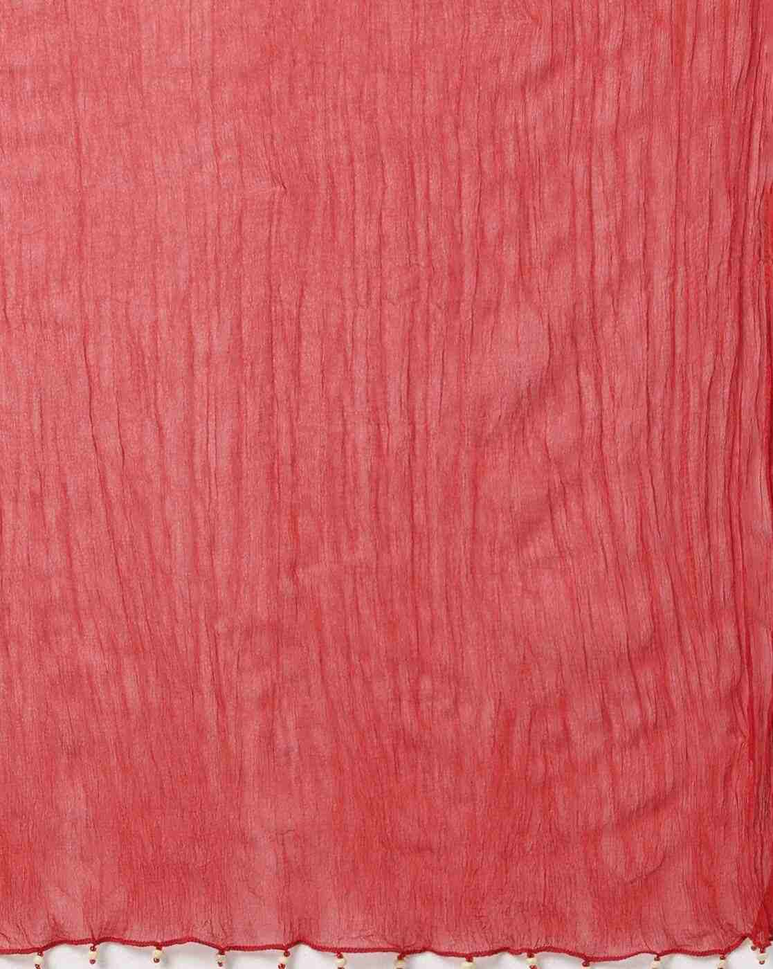 AVAASA MIX N' MATCH | Crushed Dupatta with Beaded Hems|1