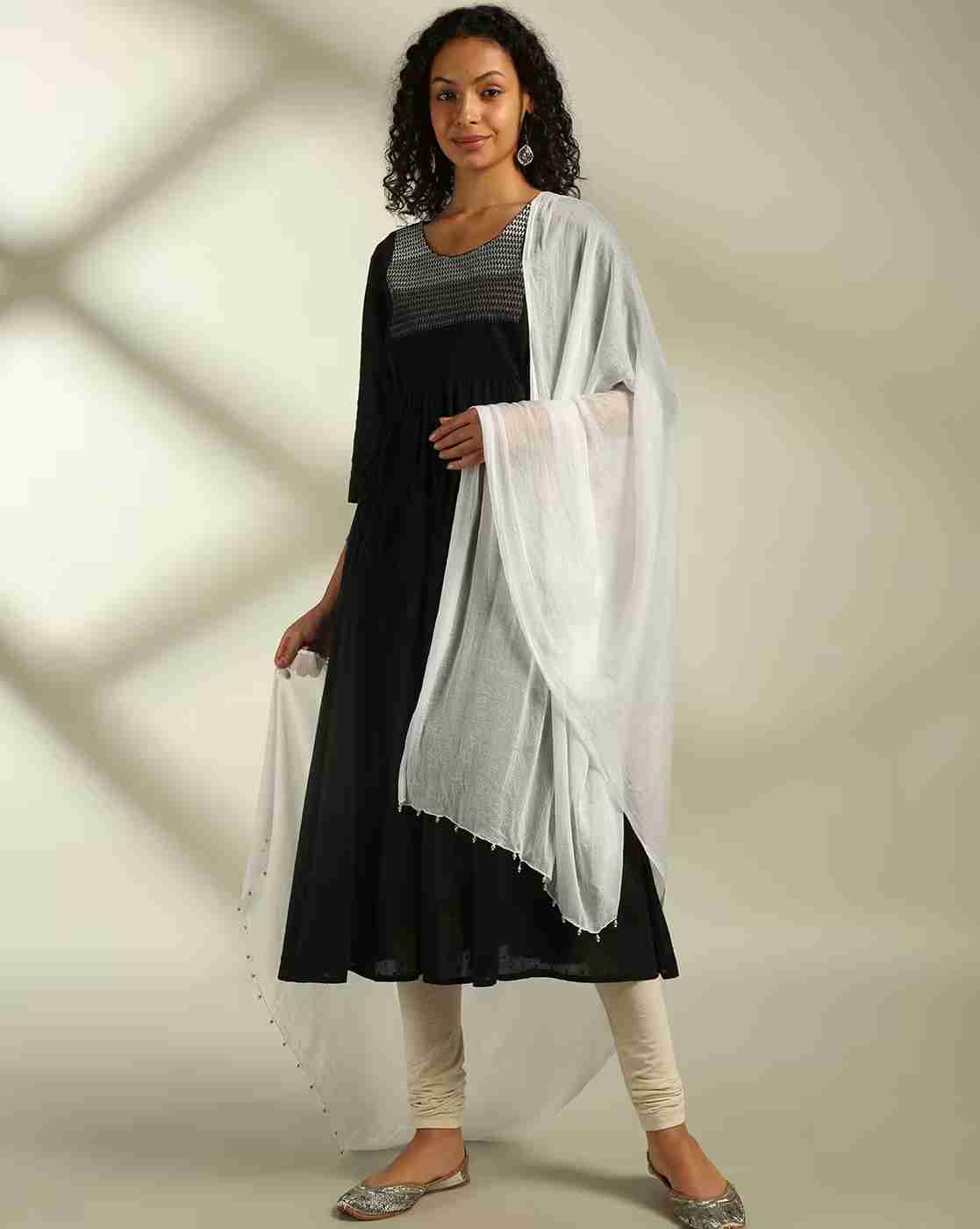 AVAASA MIX N' MATCH | Crushed Dupatta with Beaded Hems|0