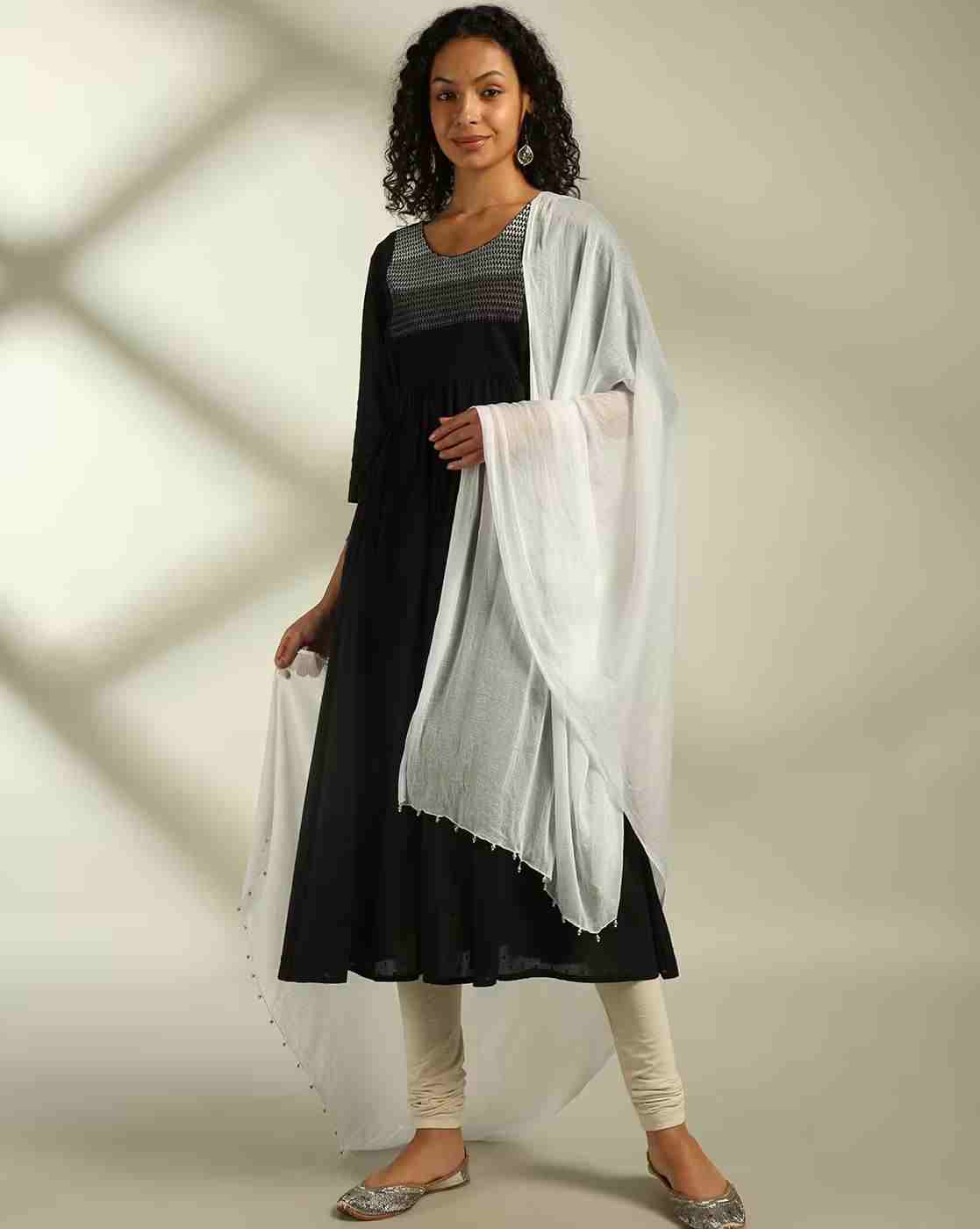 AVAASA MIX N' MATCH | Crushed Dupatta with Beaded Hems|0