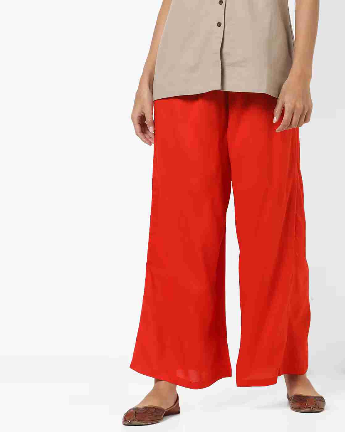 AVAASA MIX N' MATCH | Palazzos with Elasticated Waist & Drawcord|0