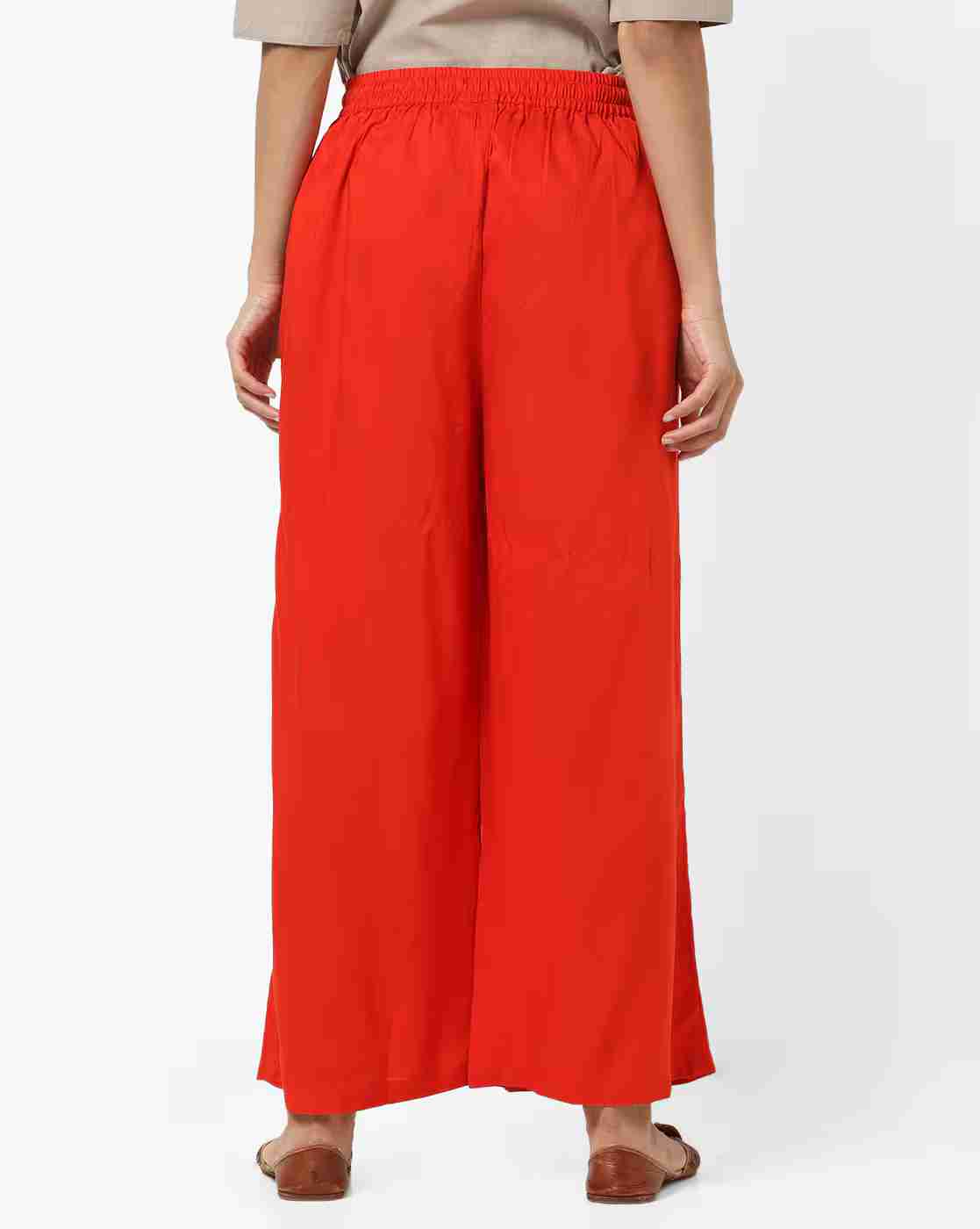 AVAASA MIX N' MATCH | Palazzos with Elasticated Waist & Drawcord|2