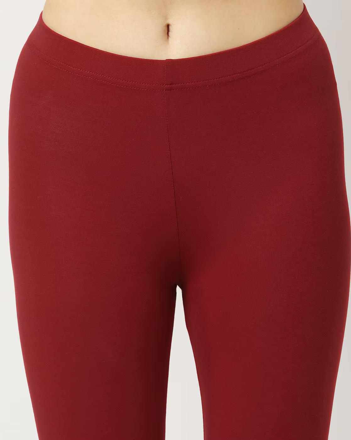 AVAASA MIX N' MATCH | Ankle-Length Leggings with Elasticated Waist|2