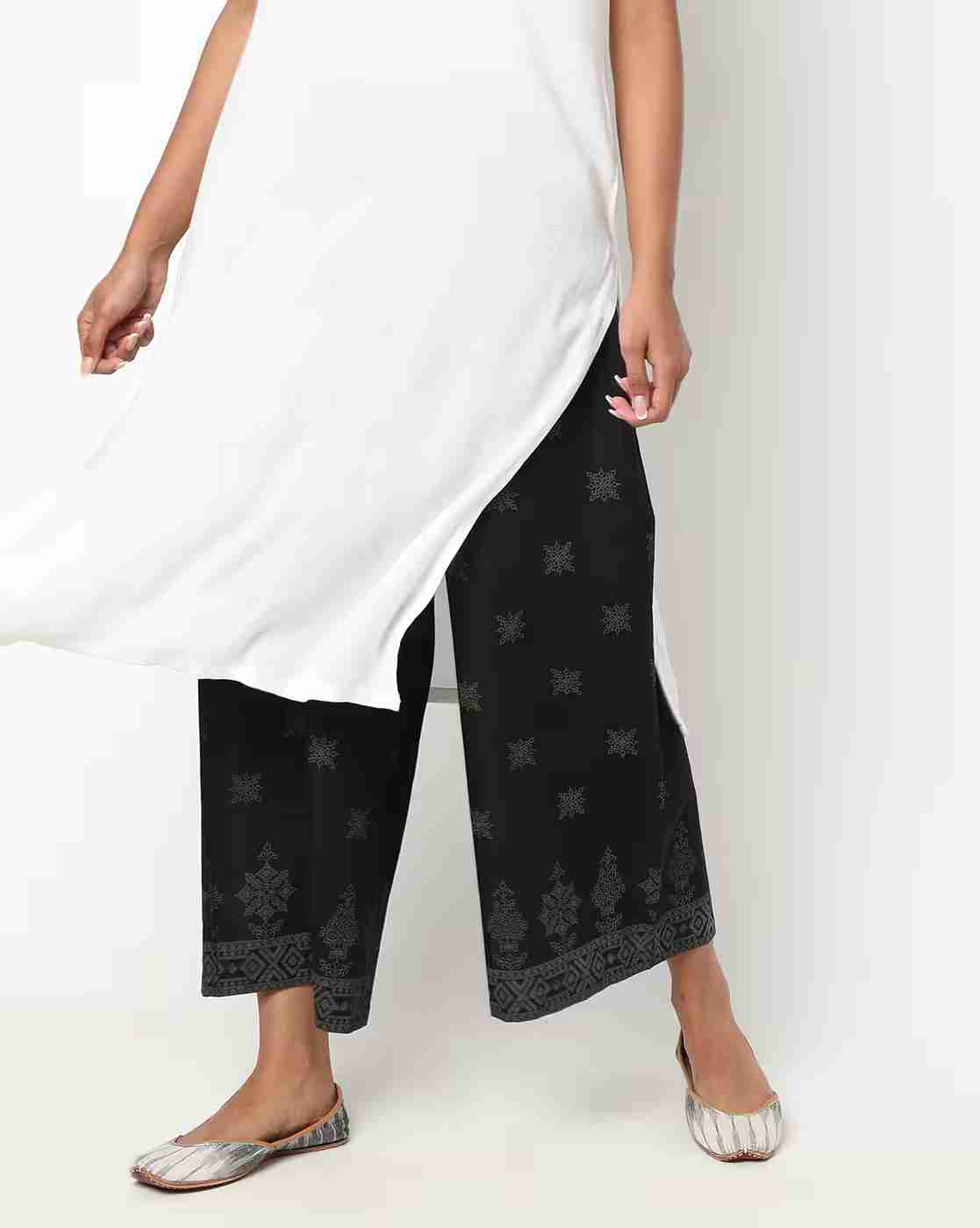 AVAASA MIX N' MATCH | Printed Palazzos with Elasticated Waist|0