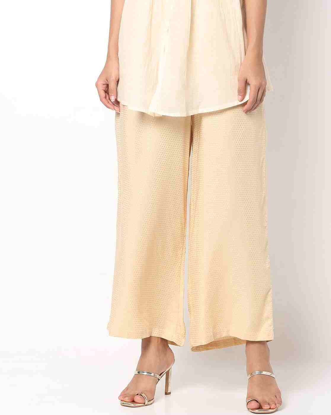 Woven Palazzos with Semi-Elasticated Waist