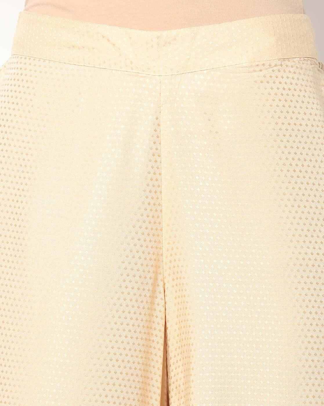 AVAASA MIX N' MATCH | Woven Palazzos with Semi-Elasticated Waist|2