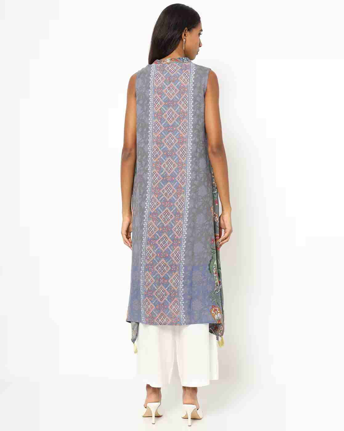 AVAASA MIX N' MATCH | Printed Sleeveless A-line Kurta|1