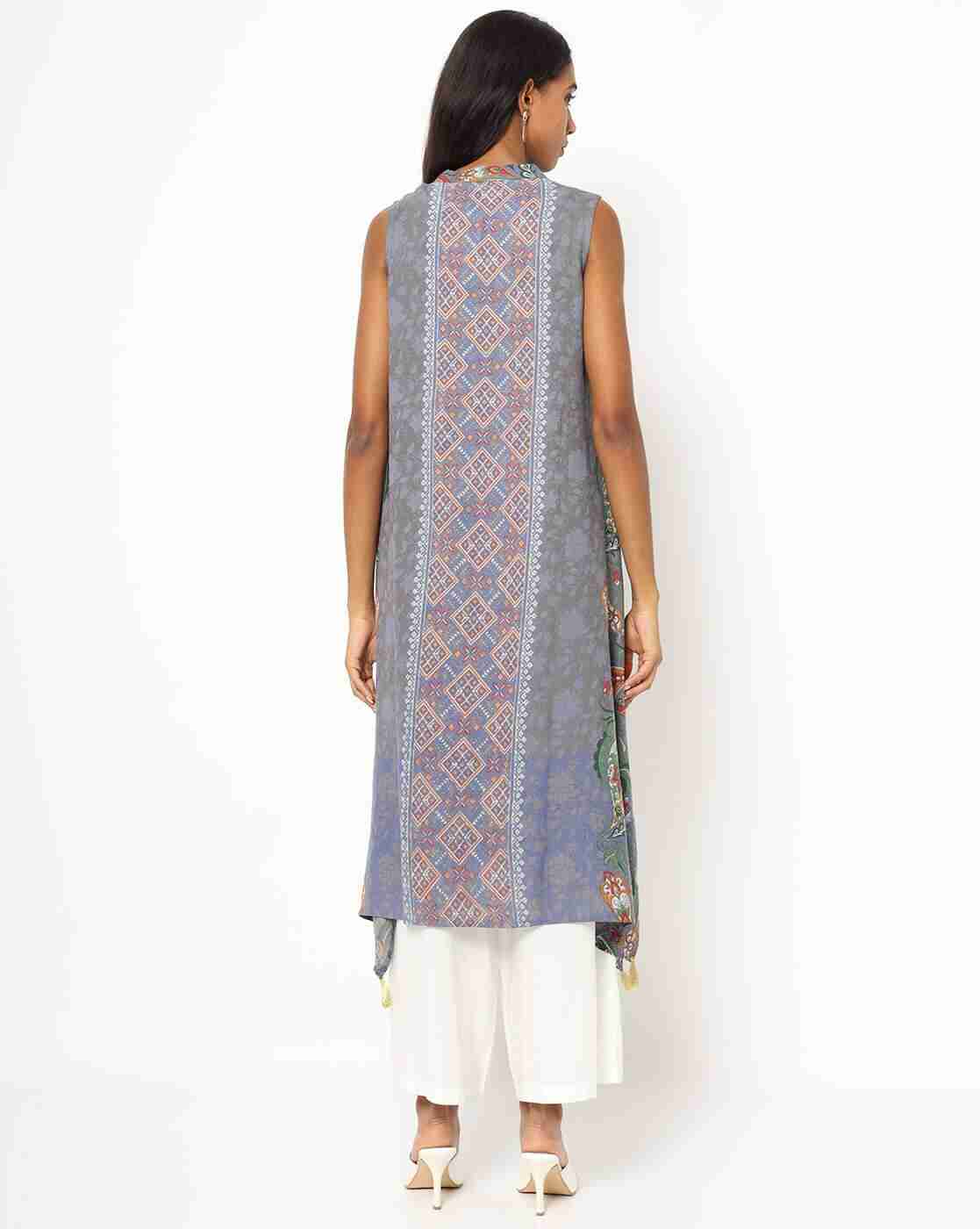 AVAASA MIX N' MATCH | Printed Sleeveless A-line Kurta|1