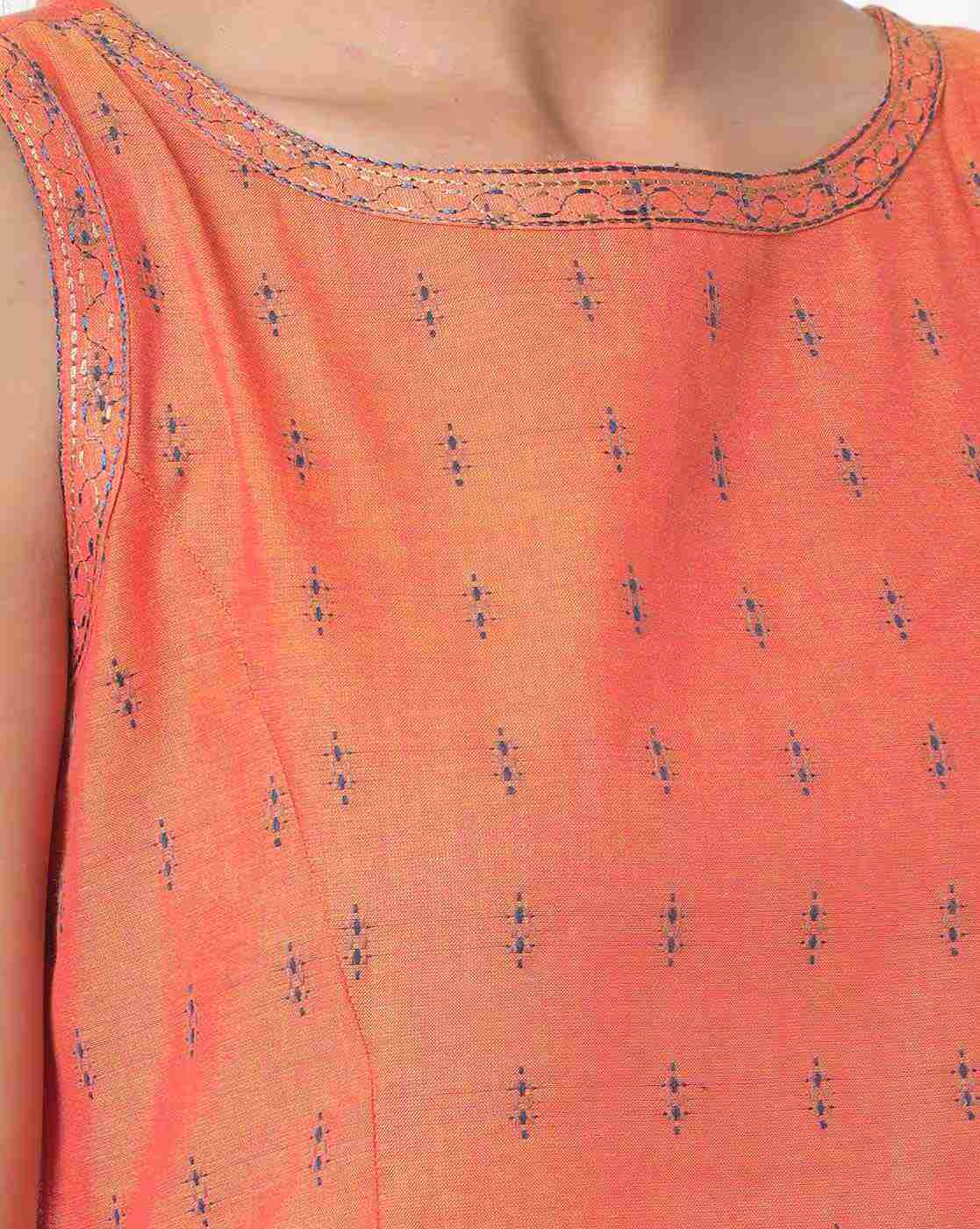 AVAASA MIX N' MATCH | Embroidered Boat-Neck Flared Kurta|3