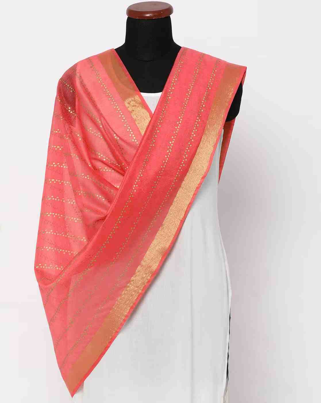 AVAASA MIX N' MATCH | Printed Chiffon Dupatta with Fringes|0