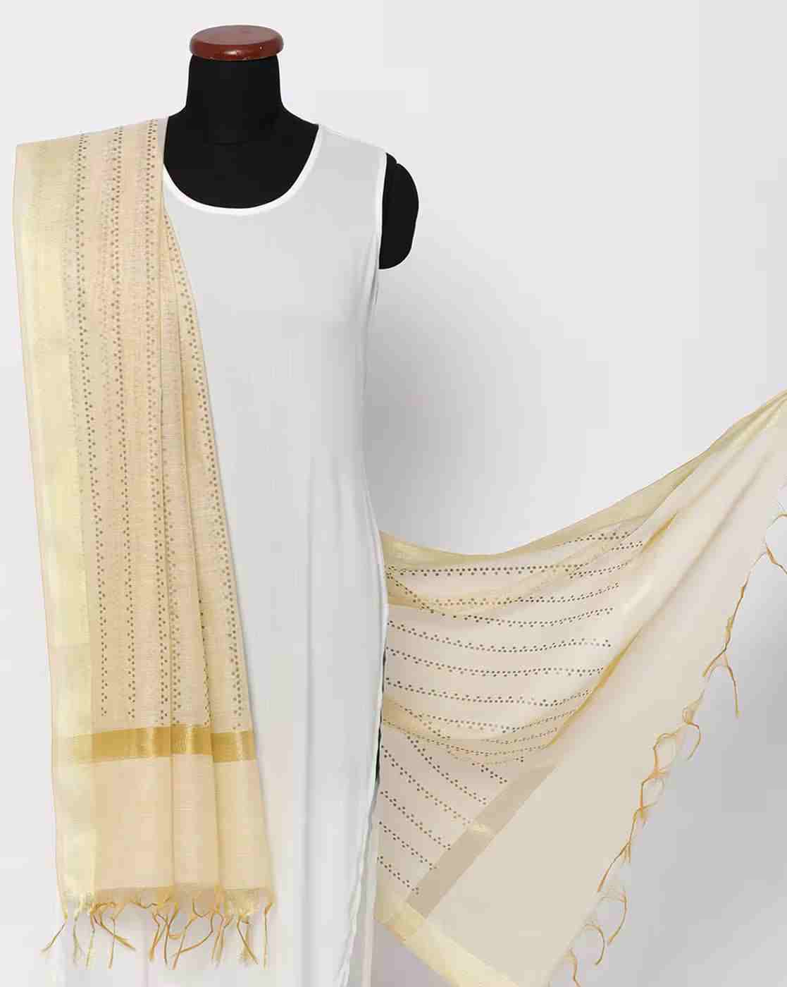 Printed Chiffon Dupatta with Fringes