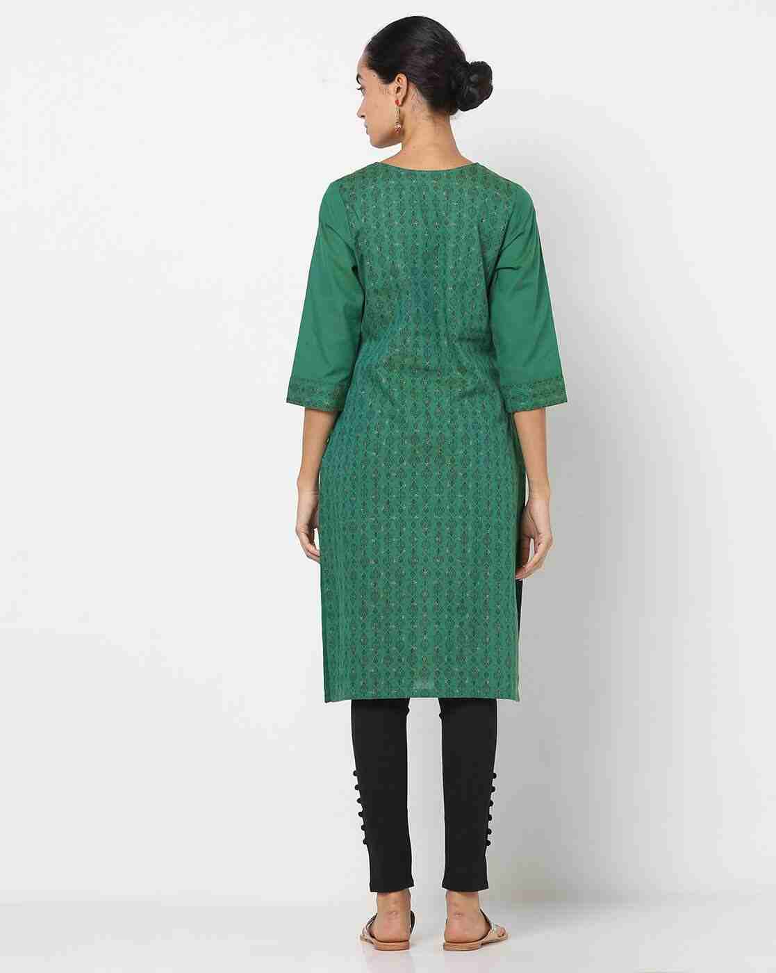 AVAASA MIX N' MATCH | Printed Straight Kurta with Button Placket|2