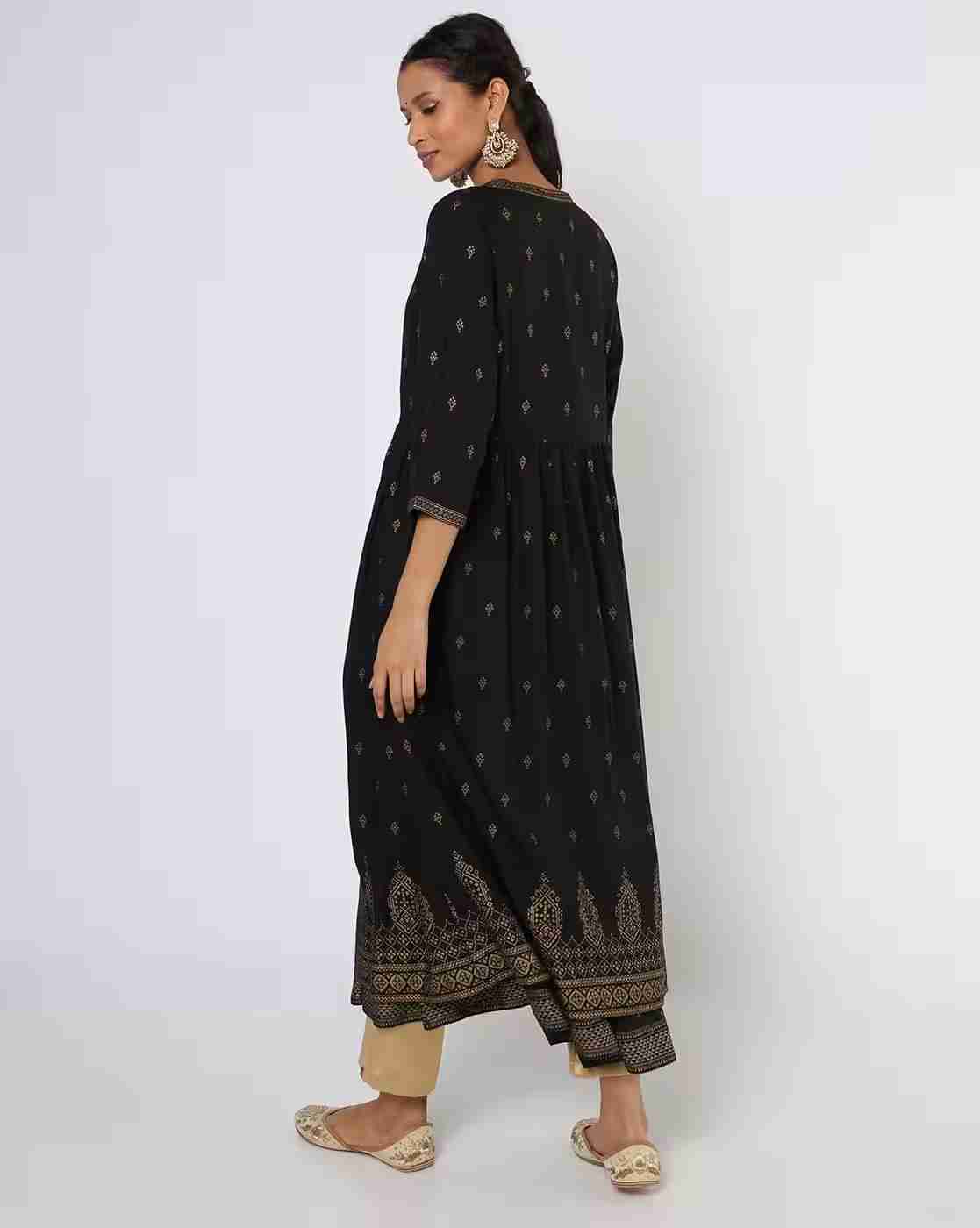 AVAASA MIX N' MATCH | Dual-Layered Tie-Up Flared Kurta|2