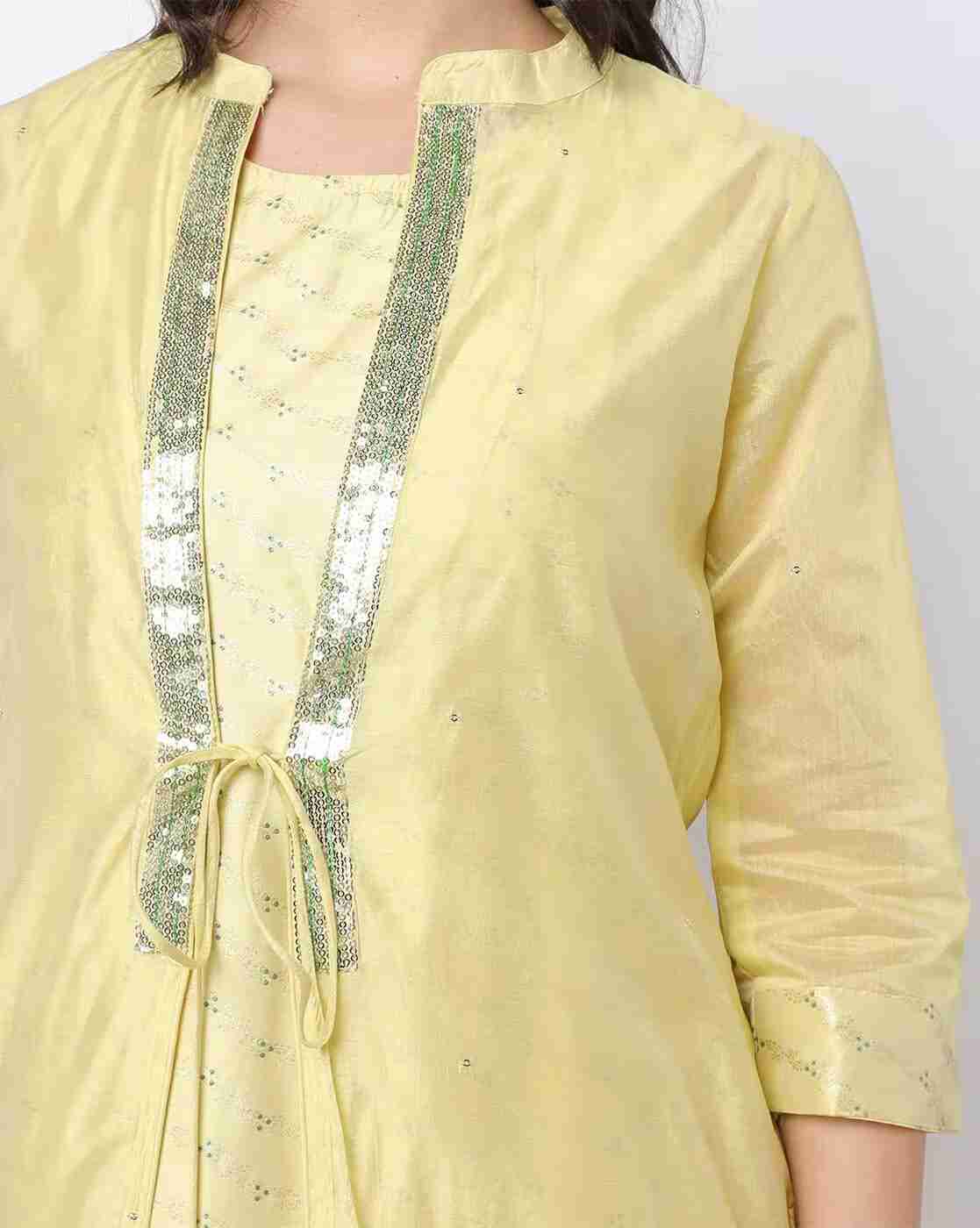 AVAASA MIX N' MATCH | Embellished Straight Kurta with Shrug|3