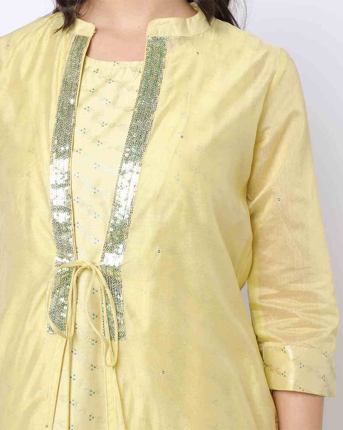 AVAASA MIX N' MATCH | Embellished Straight Kurta with Shrug|3