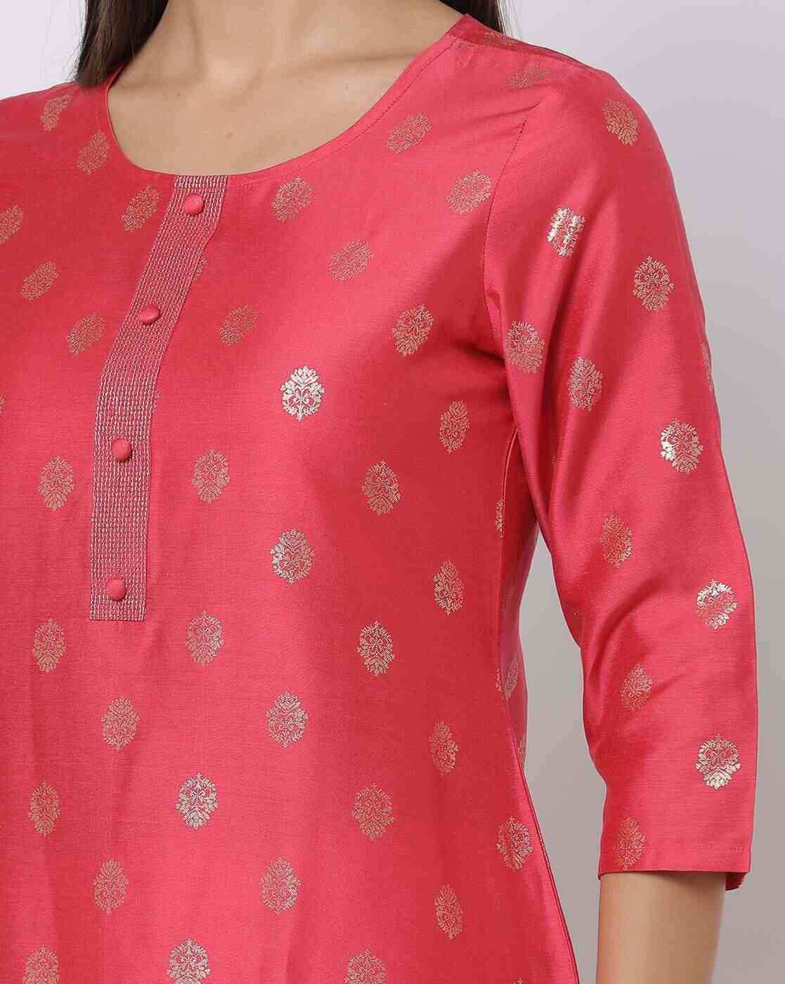 AVAASA MIX N' MATCH | Floral Foil Print Straight Kurta|3