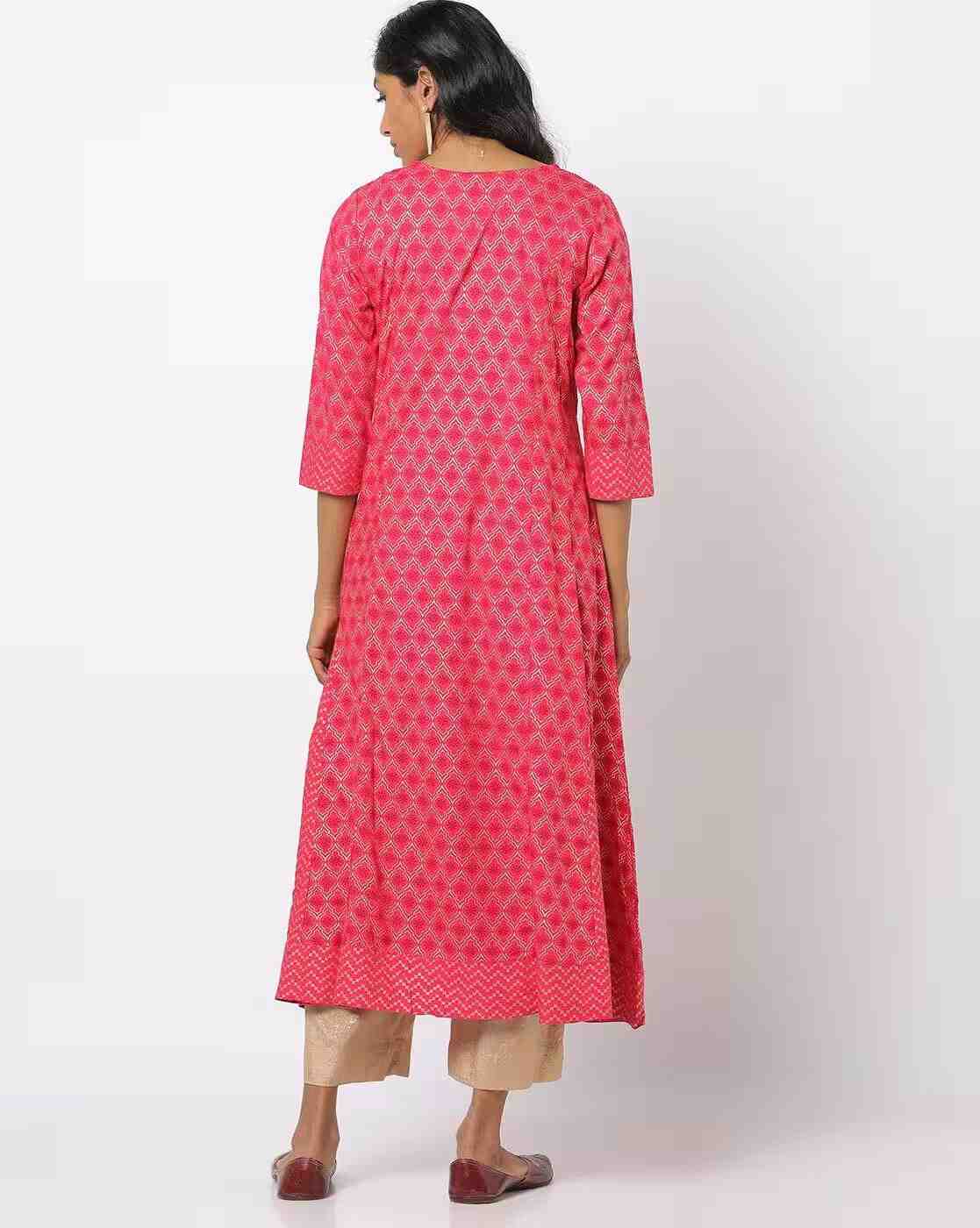 AVAASA MIX N' MATCH | Embroidered Round-Neck Anarkali Kurta|1