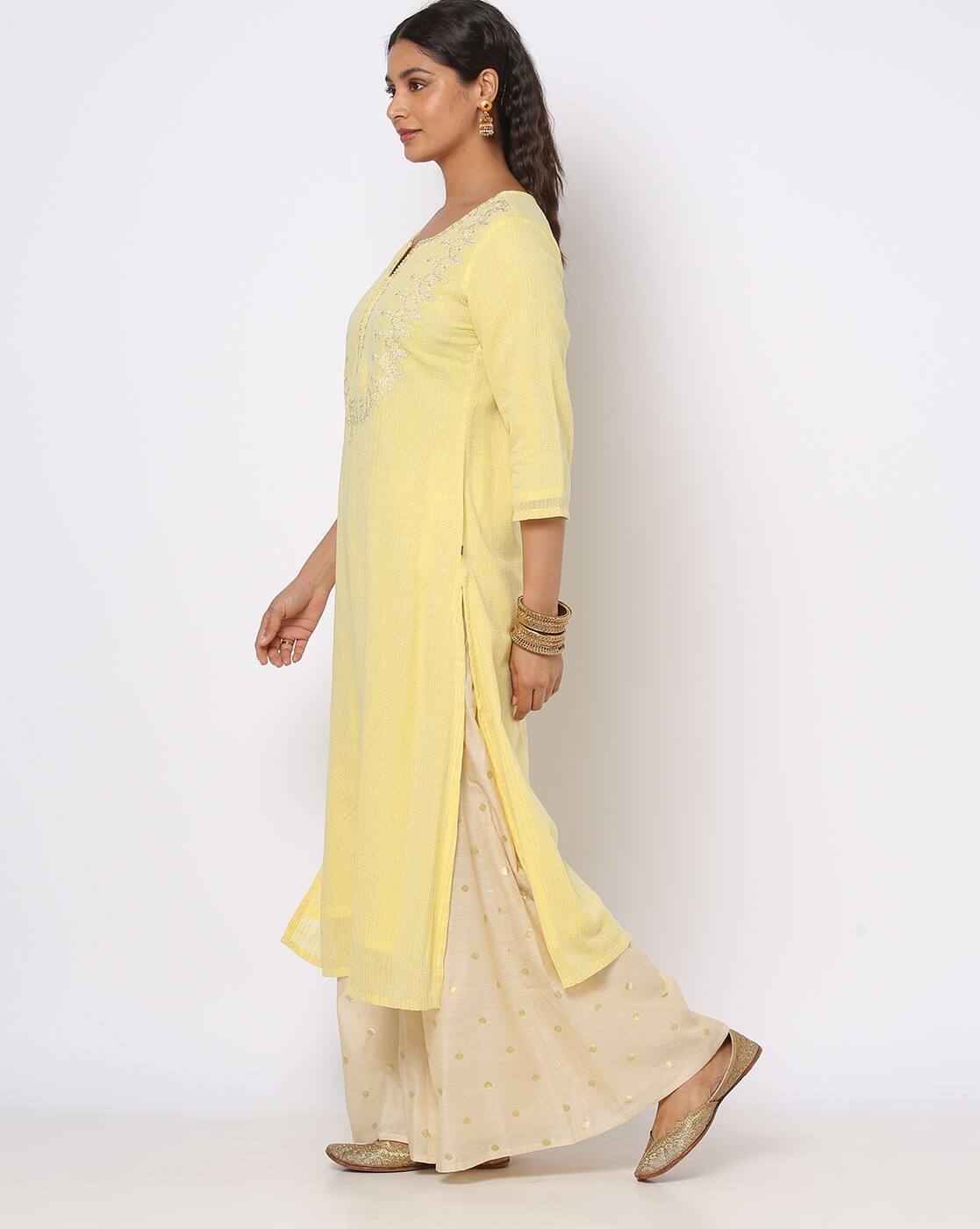 AVAASA MIX N' MATCH | Embellished Round-Neck Straight Kurta|1