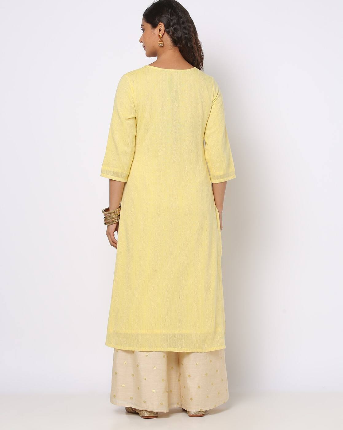 AVAASA MIX N' MATCH | Embellished Round-Neck Straight Kurta|2