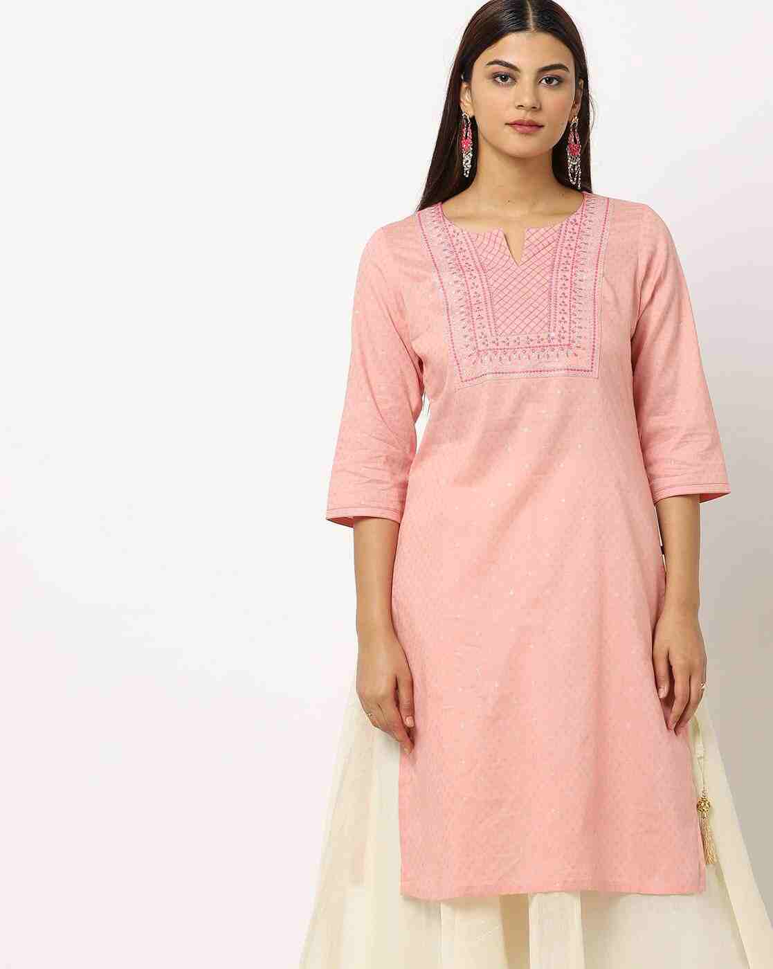 AVAASA MIX N' MATCH | Embroidered Straight Kurta|0