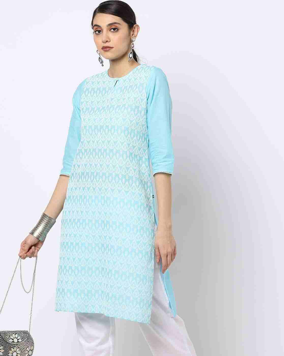AVAASA MIX N' MATCH | Embroidered Straight Kurta|0