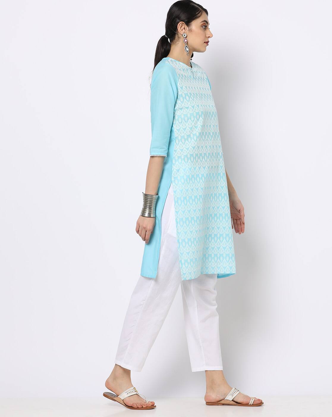 AVAASA MIX N' MATCH | Embroidered Straight Kurta|1