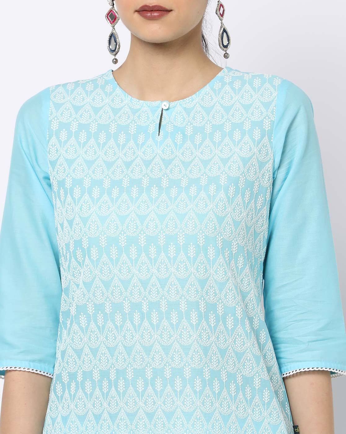 AVAASA MIX N' MATCH | Embroidered Straight Kurta|3