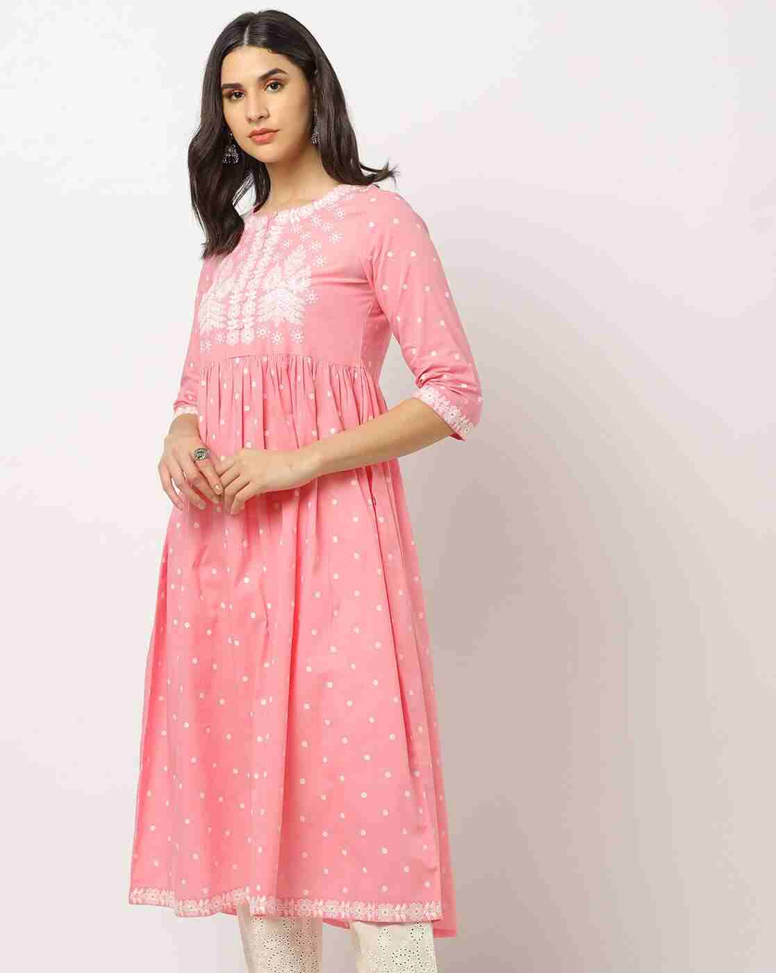 AVAASA MIX N' MATCH | Embroidered Flared Kurta|0