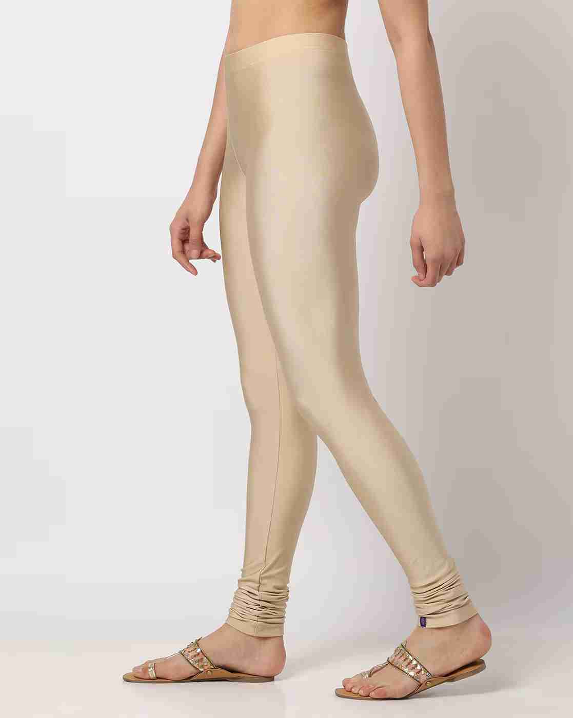 AVAASA MIX N' MATCH | Shimmery Leggings with Elasticated Waistband|1
