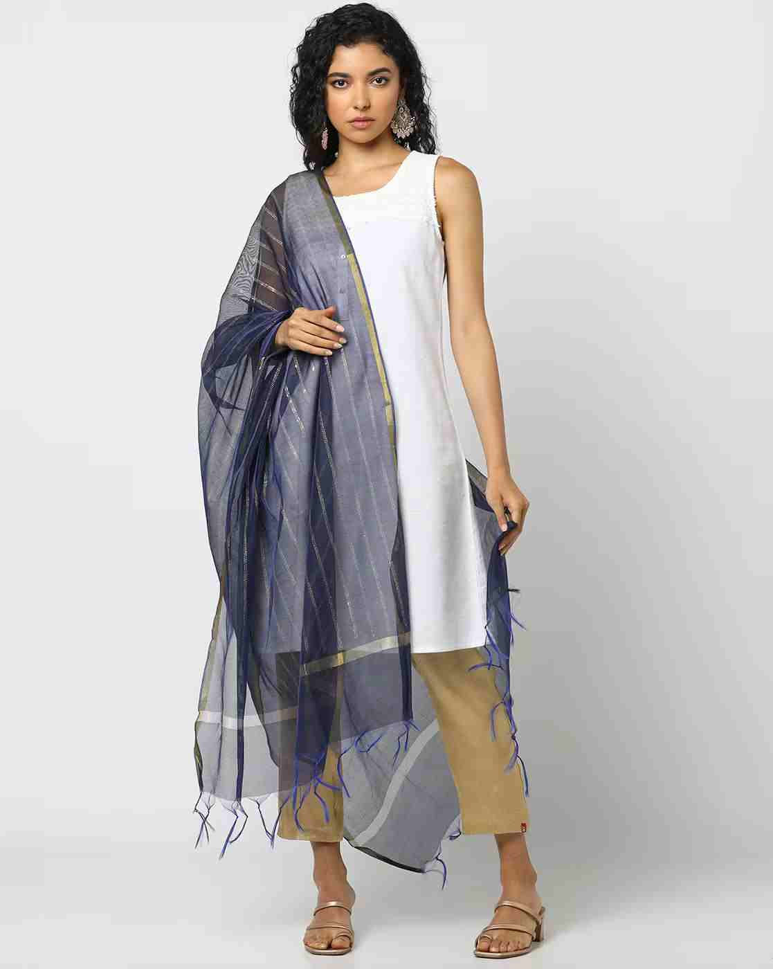 Striped Dupatta with Tassels