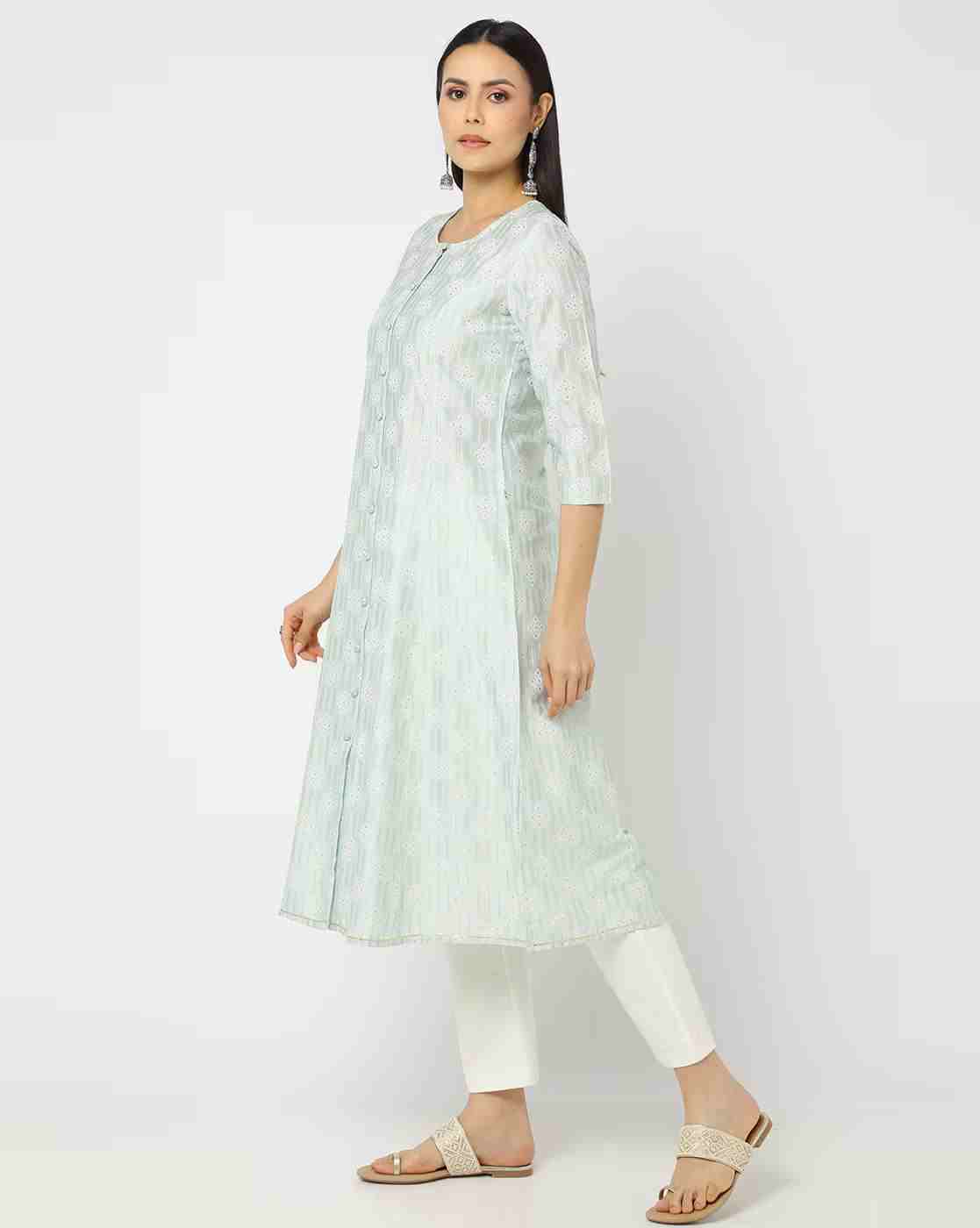 AVAASA MIX N' MATCH | Printed Princess-Seam Flared Kurta|1