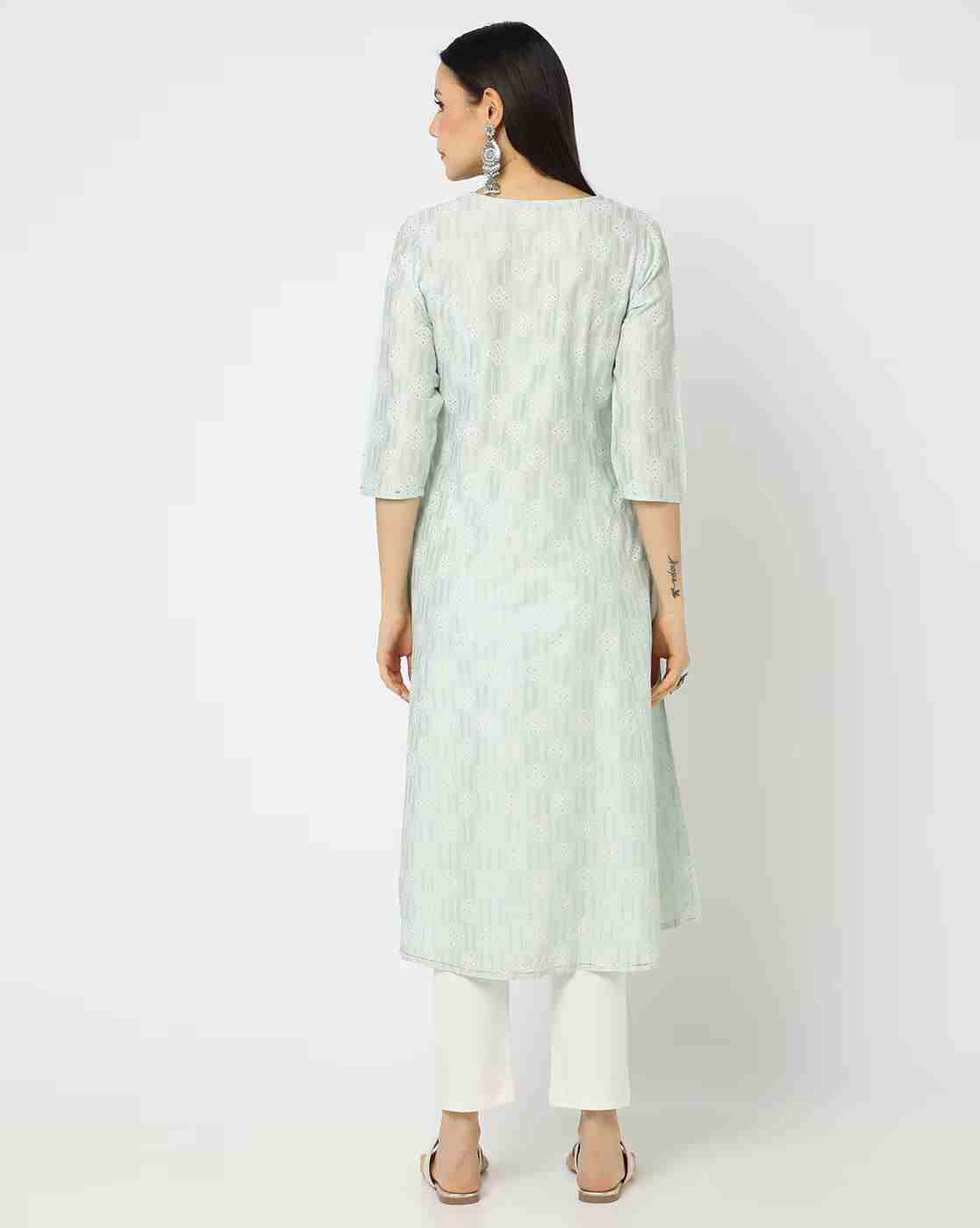 AVAASA MIX N' MATCH | Printed Princess-Seam Flared Kurta|2