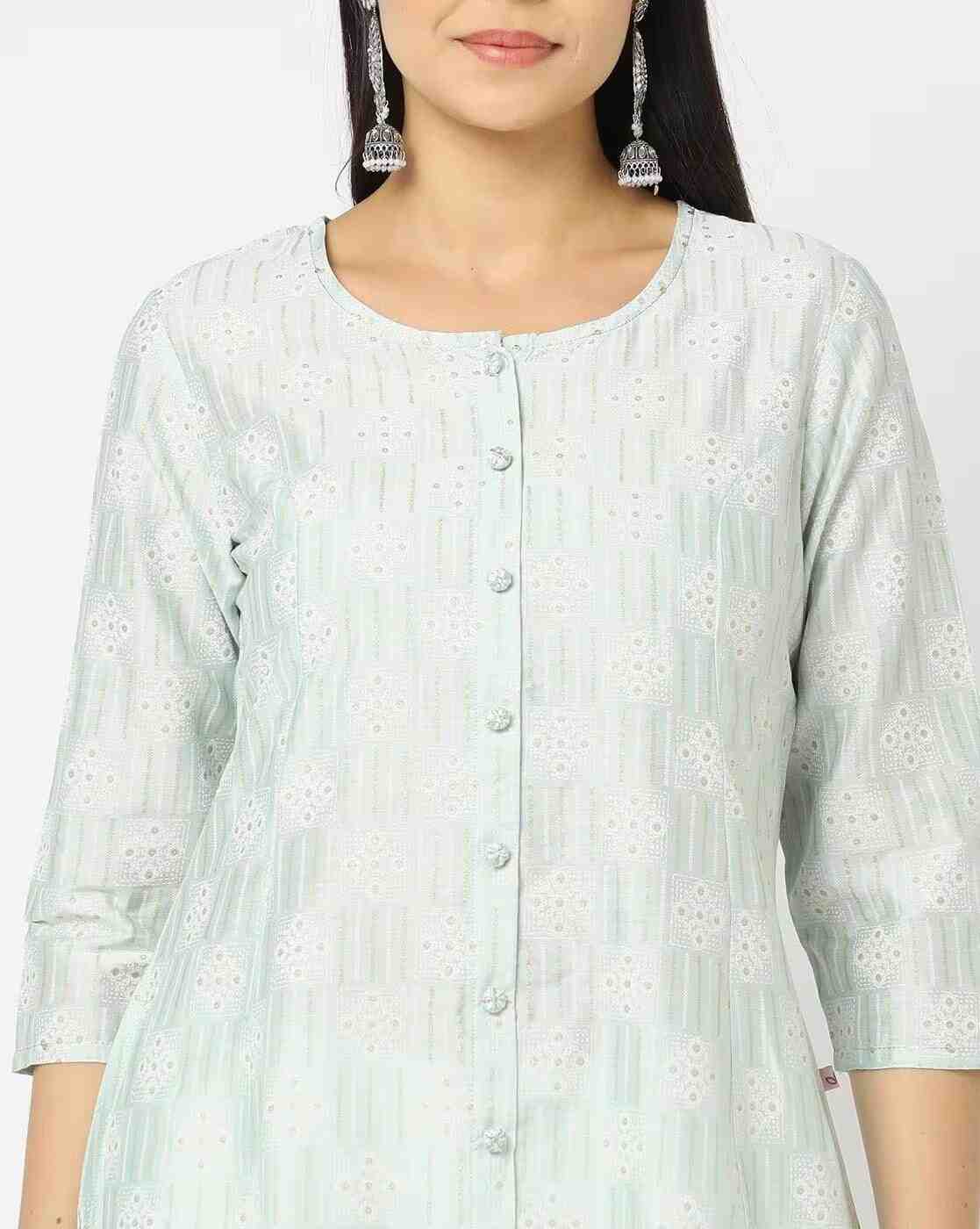 AVAASA MIX N' MATCH | Printed Princess-Seam Flared Kurta|3