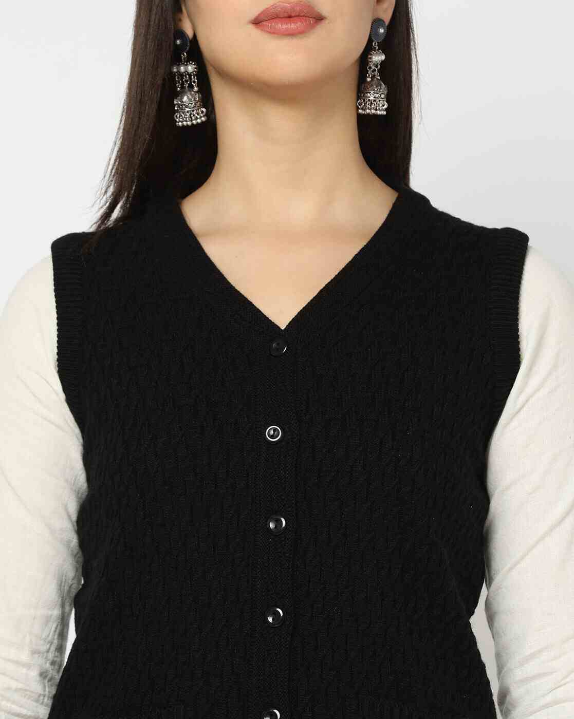 AVAASA MIX N' MATCH | Button-Down Cardigan with Patch Pockets|3