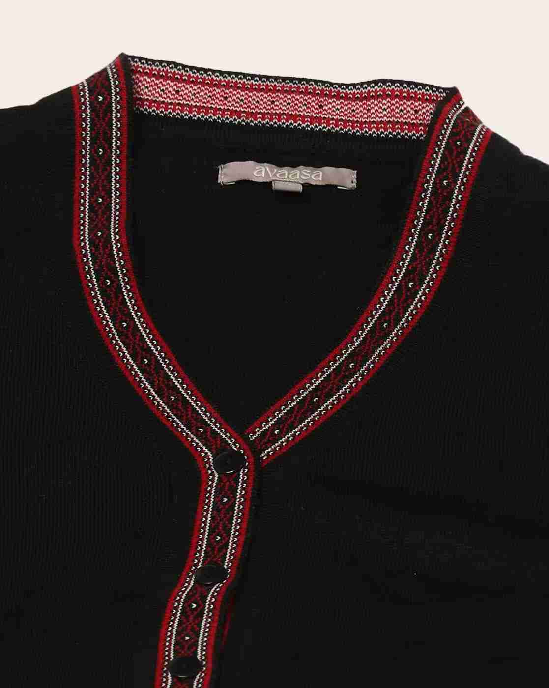 AVAASA MIX N' MATCH | Geometric-Knit V-Neck Cardigan|5