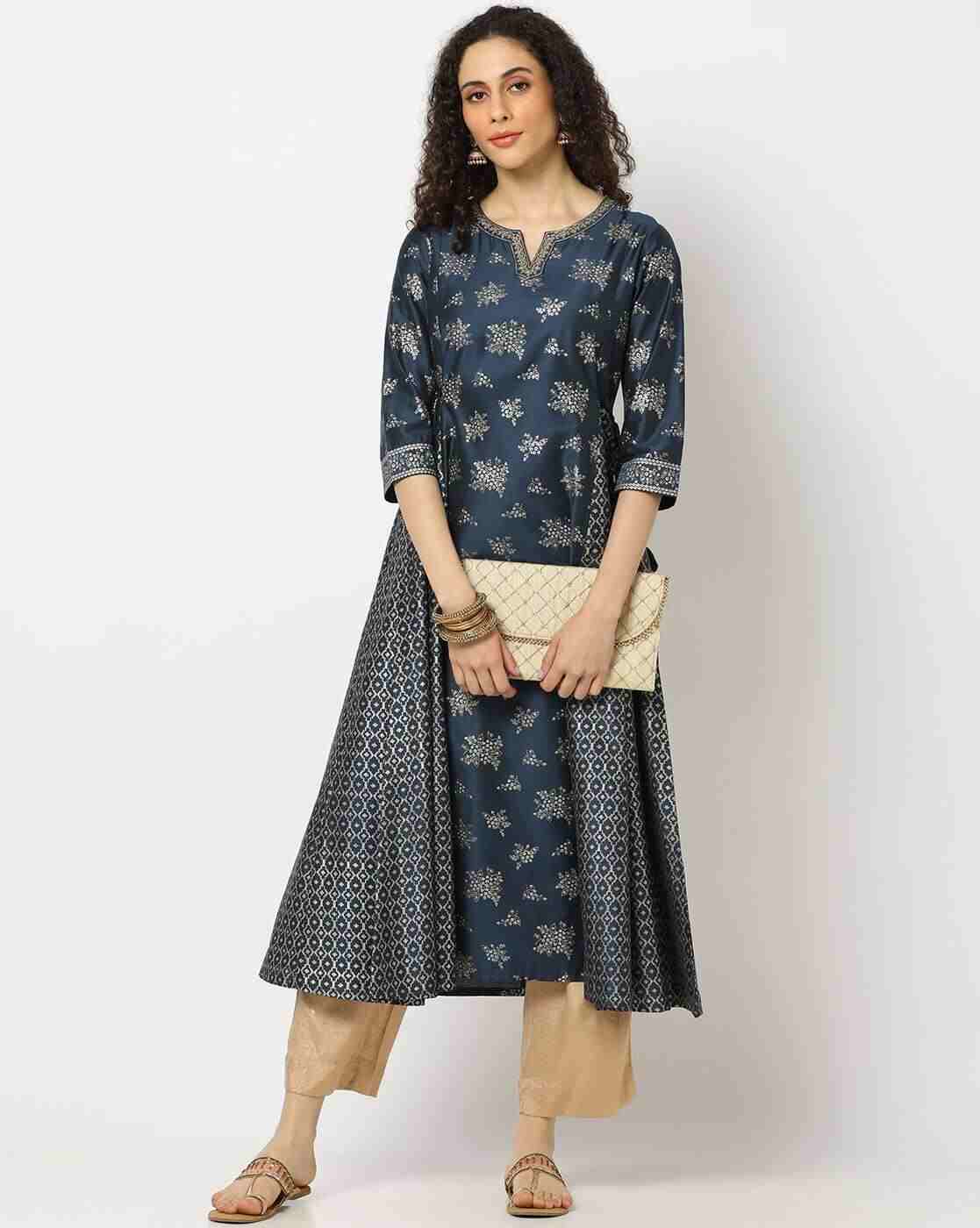 AVAASA MIX N' MATCH | Floral Print Flared Kurta|0