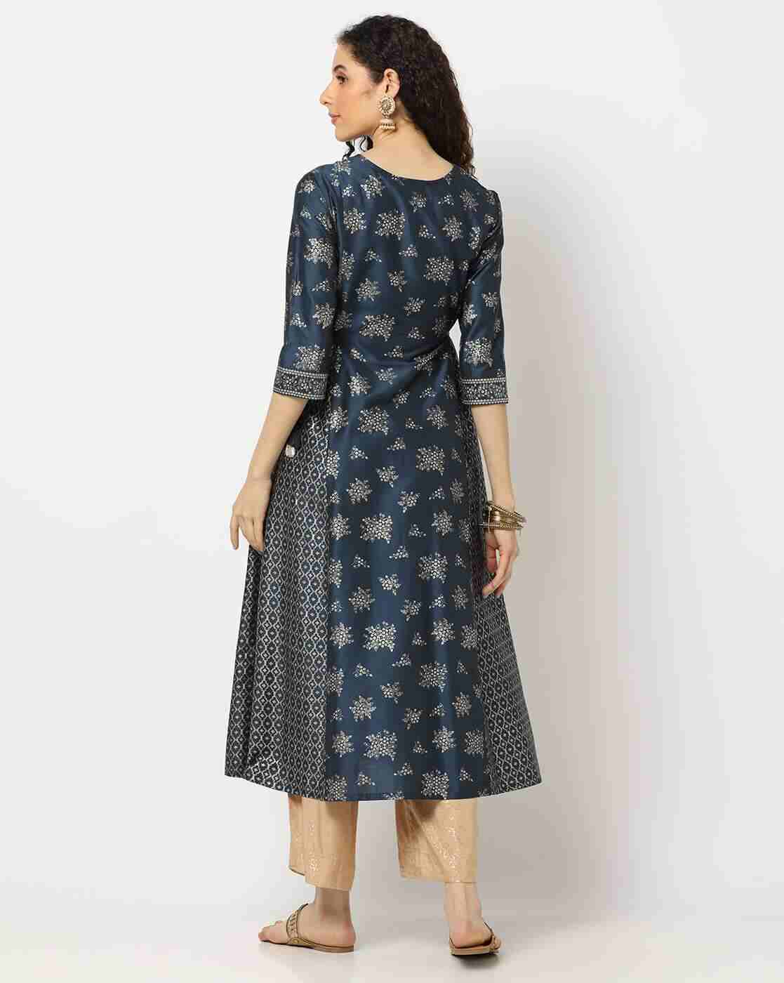 AVAASA MIX N' MATCH | Floral Print Flared Kurta|2