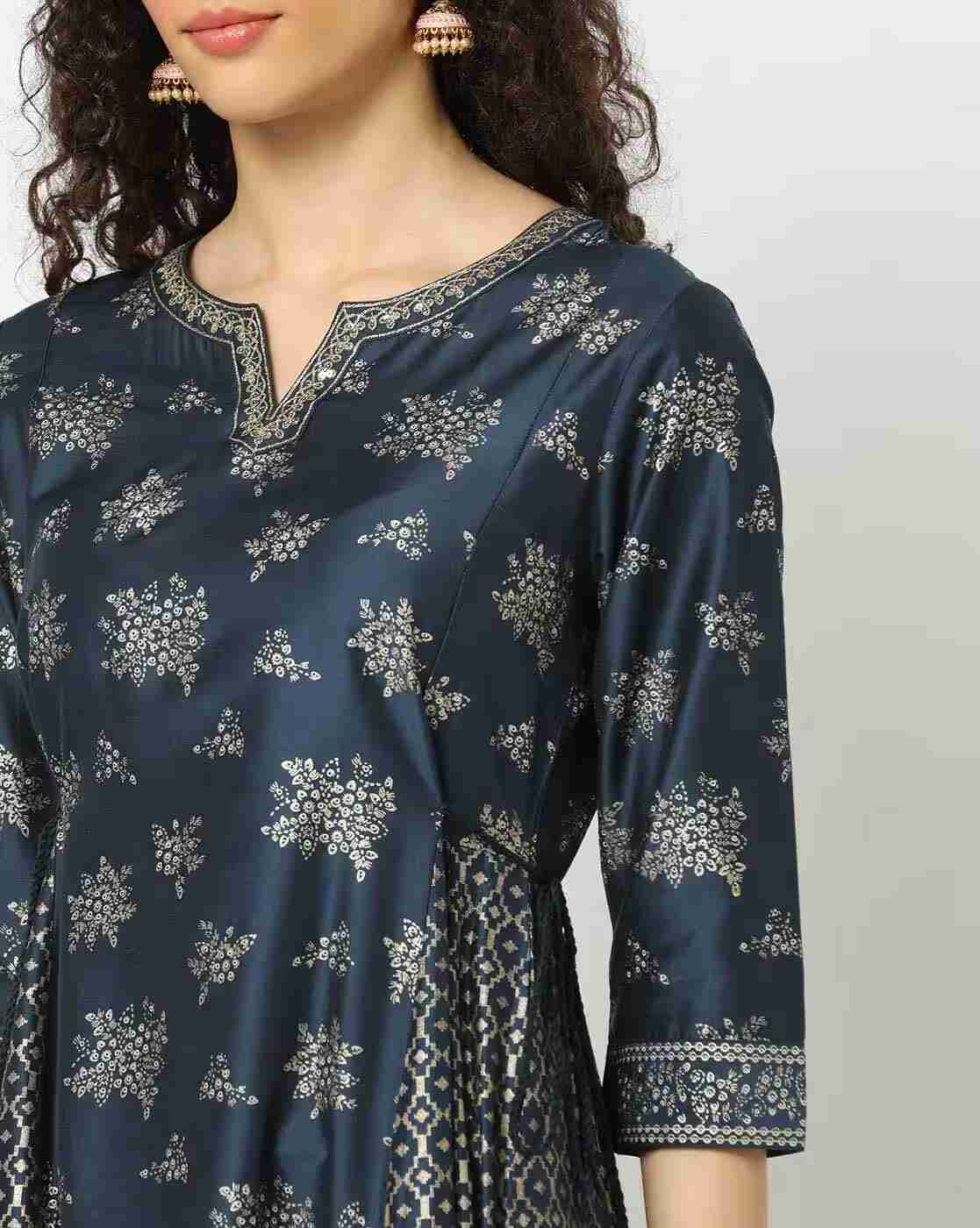 AVAASA MIX N' MATCH | Floral Print Flared Kurta|3