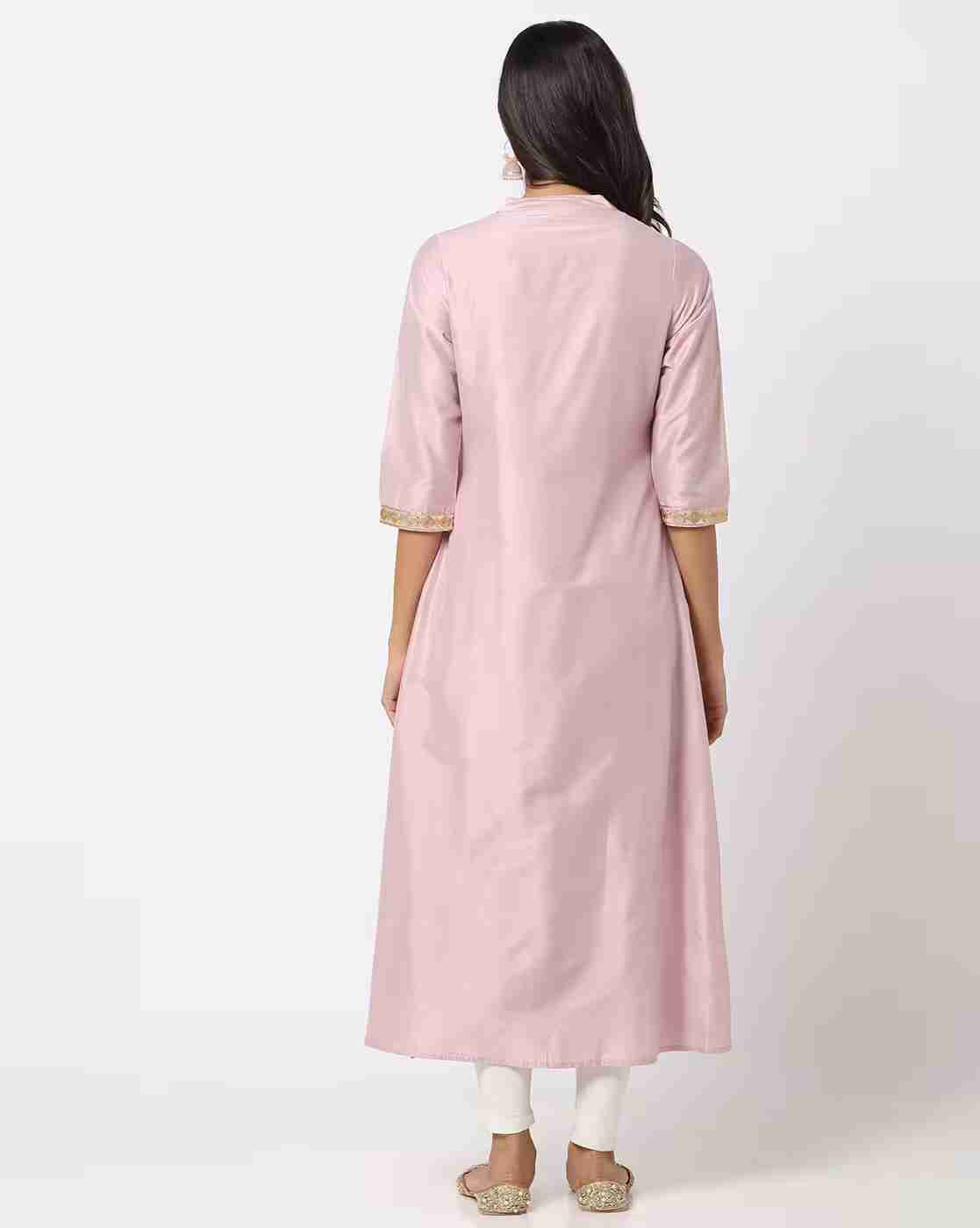 AVAASA MIX N' MATCH | Embroidered A-Line Kurta|2