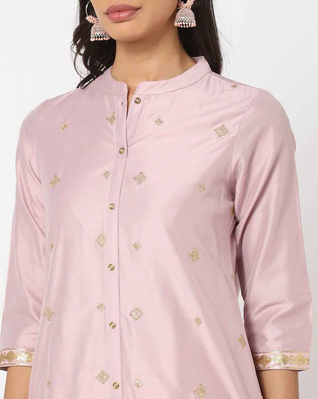 AVAASA MIX N' MATCH | Embroidered A-Line Kurta|3