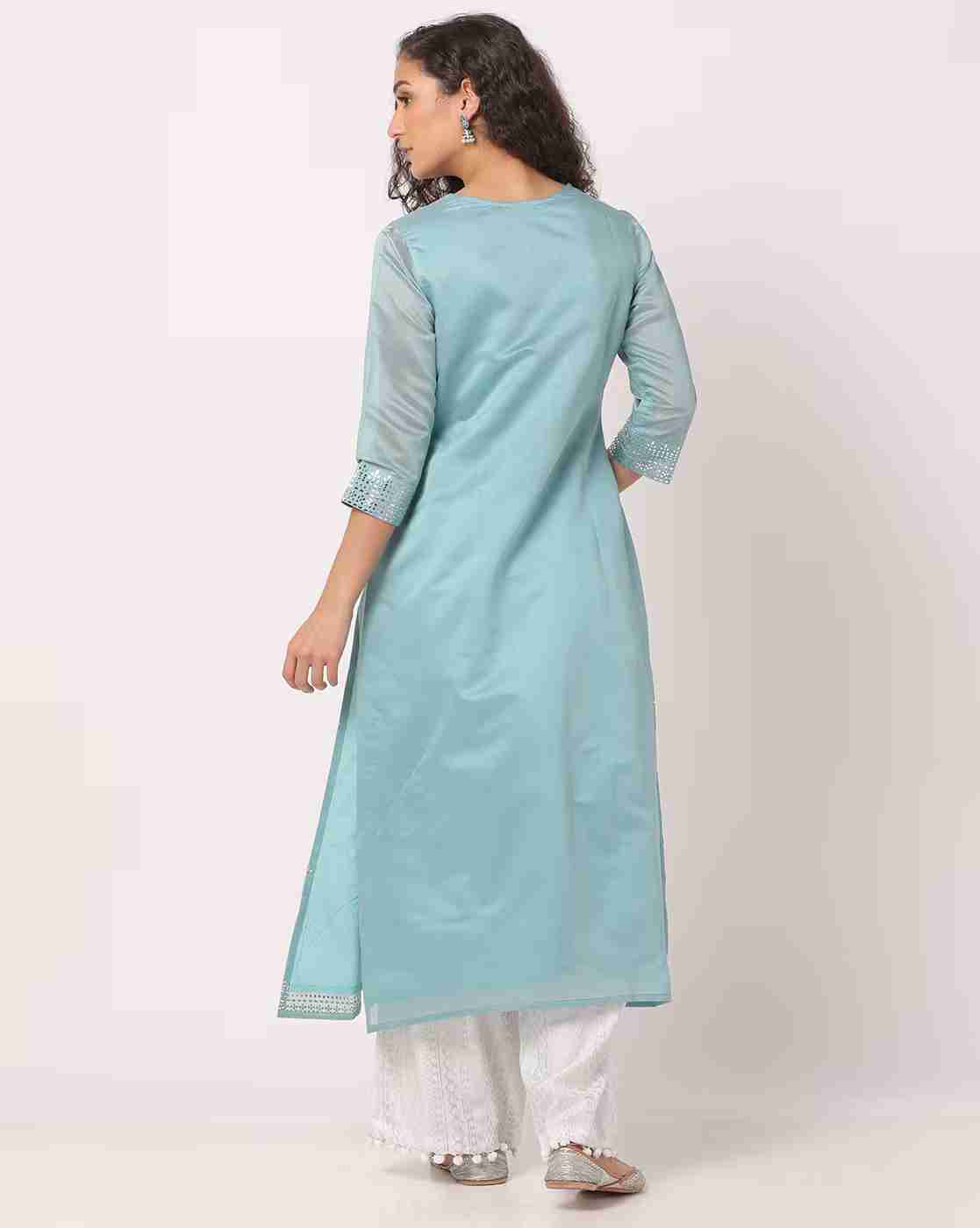 AVAASA MIX N' MATCH | Mukaish Print Straight Kurta|2
