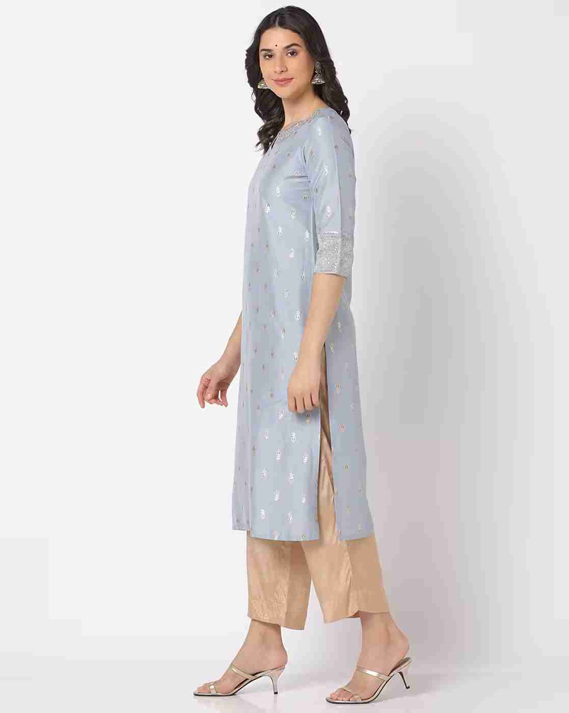 AVAASA MIX N' MATCH | Floral Print Straight kurta|1