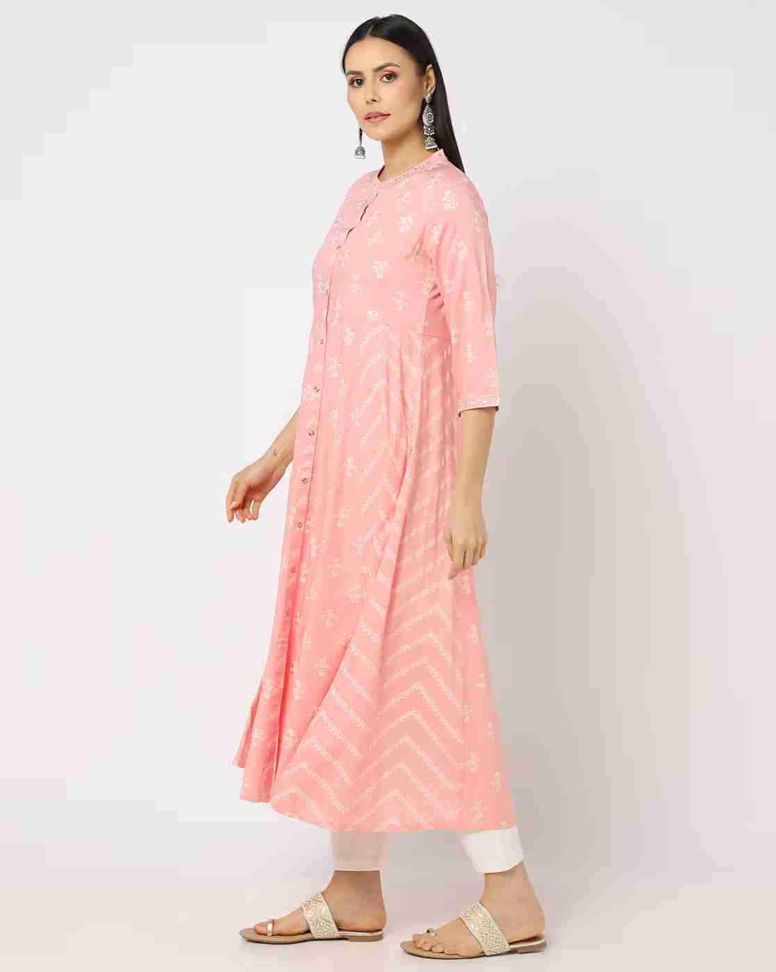 AVAASA MIX N' MATCH | Floral Print Flared Kurta|1