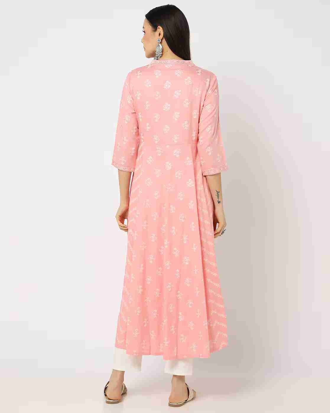AVAASA MIX N' MATCH | Floral Print Flared Kurta|2
