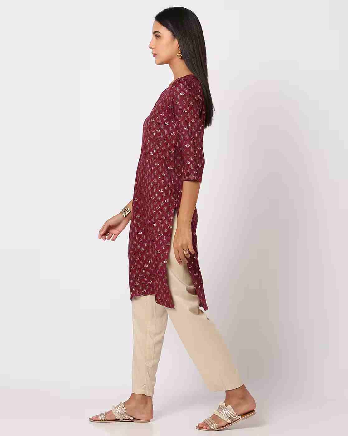 AVAASA MIX N' MATCH | Printed Straight Kurta|1