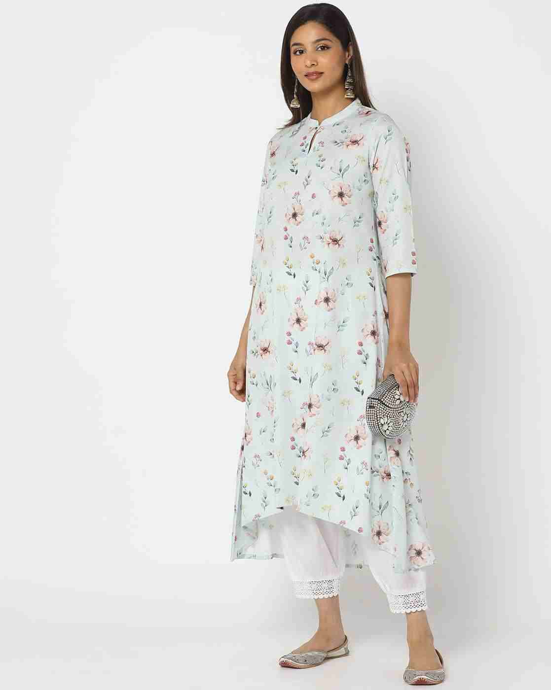 AVAASA MIX N' MATCH | Women Floral Print A-Line Kurta|0